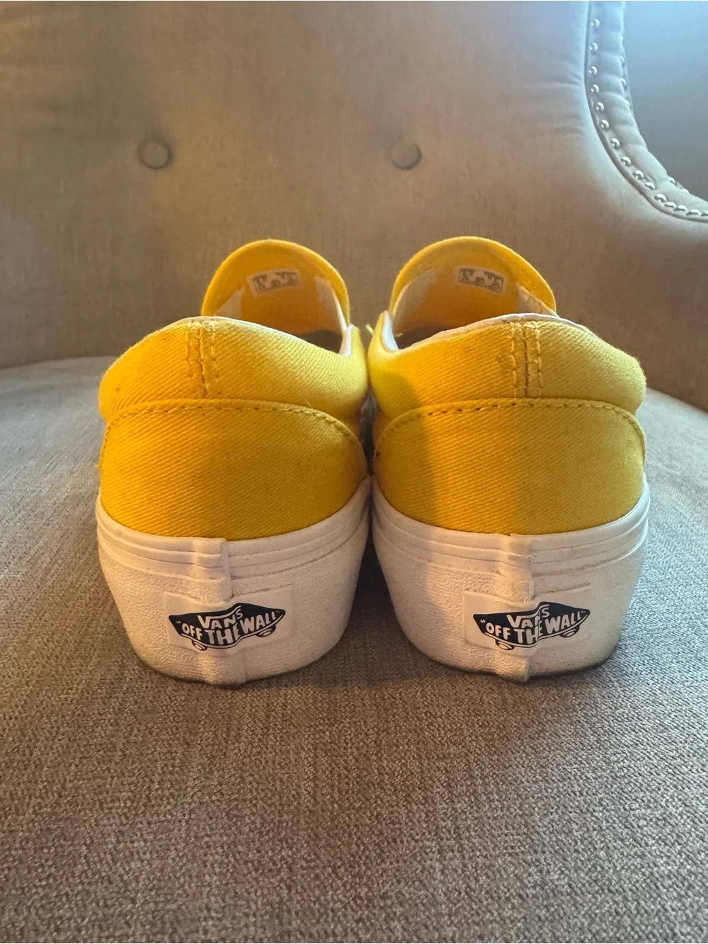 Vans Yellow Slip-On Platform Sneakers size 6.5 women’s